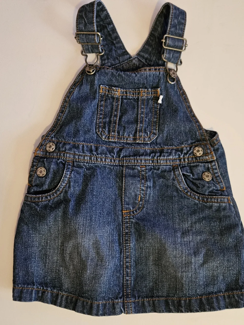 Denim Skirt Overalls Flower Decal 18M